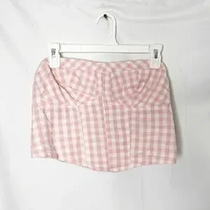 Free People | Skirts | Free People Leilani Tube Top In Pink Gingham ...